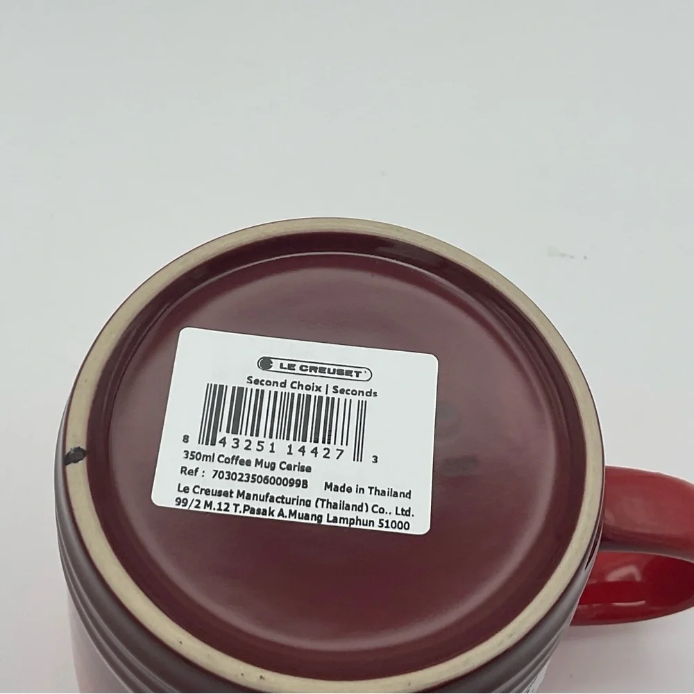 Le Creuset 11.8 oz mug, Cerise red color. NWT
